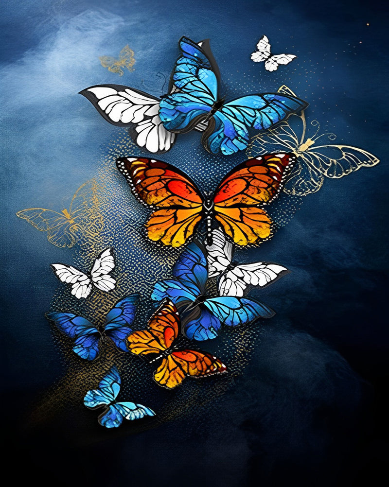 Beautiful Varied Butterflies Flying Diamond Painting