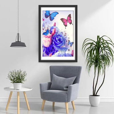 Butterflies and Beautiful Roses Diamond Painting