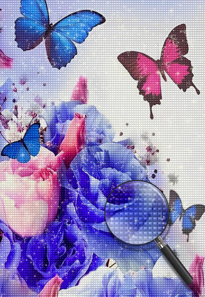 Butterflies and Beautiful Roses Diamond Painting