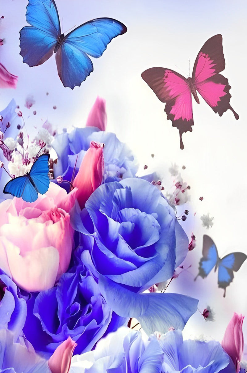 Butterflies and Beautiful Roses Diamond Painting