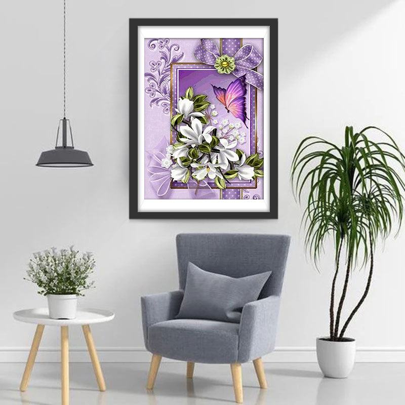 Butterfly and Purple Mirror Diamond Painting