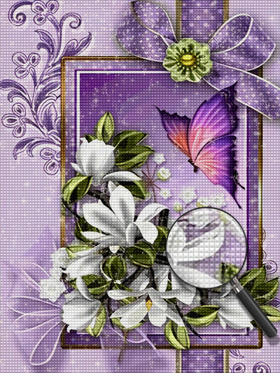 Butterfly and Purple Mirror Diamond Painting