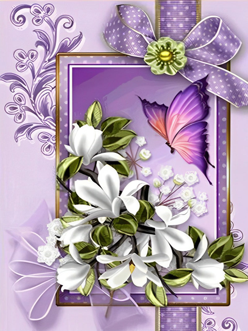 Butterfly and Purple Mirror 5D DIY Diamond Painting Kits
