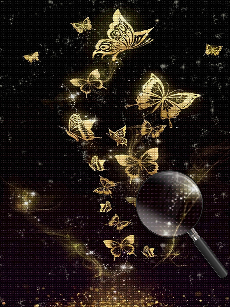 Golden Butterflies in the Darkness 5D DIY Diamond Painting Kits