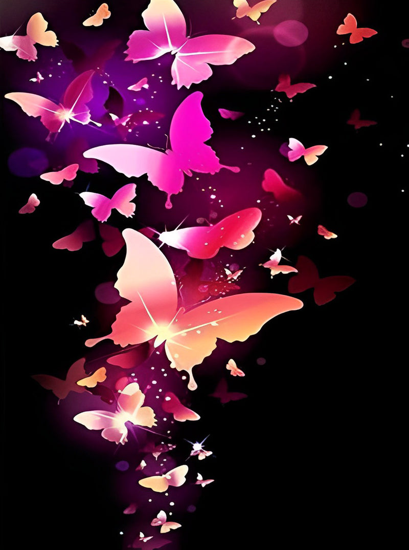 Pink and Purple Butterflies Diamond Painting