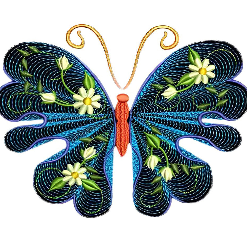 Black and Blue Butterfly Diamond Painting