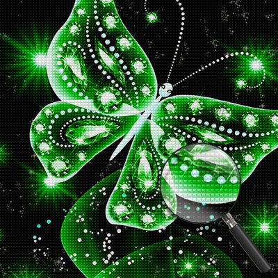 Bright Green Butterfly 5D DIY Diamond Painting Kits