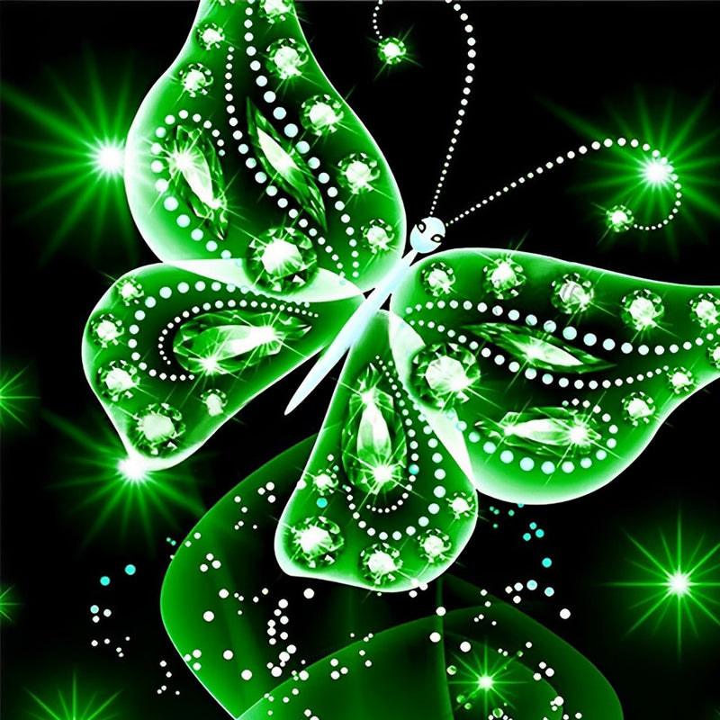 Bright Green Butterfly 5D DIY Diamond Painting Kits