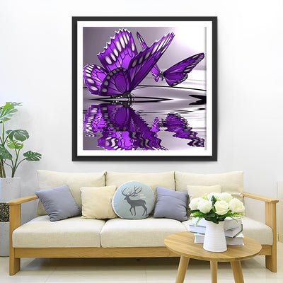 Purple Butterflies on Water 5D DIY Diamond Painting Kits
