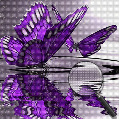 Purple Butterflies on Water 5D DIY Diamond Painting Kits