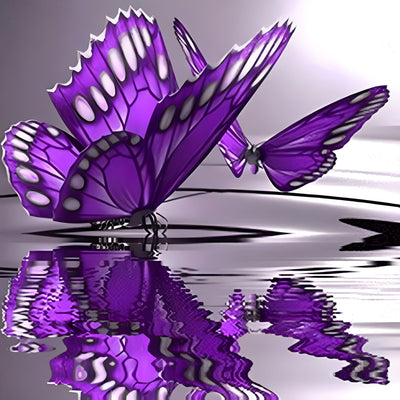 Purple Butterflies on Water 5D DIY Diamond Painting Kits