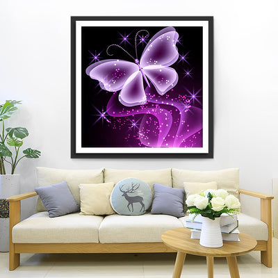 Transparent Purple Butterfly 5D DIY Diamond Painting Kits