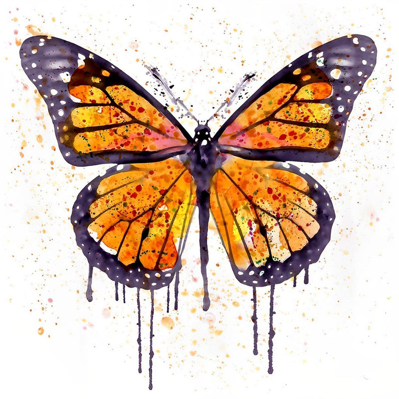 Orange and Black Butterfly 5D DIY Diamond Painting Kits