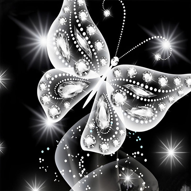White and Black Butterfly 5D DIY Diamond Painting Kits