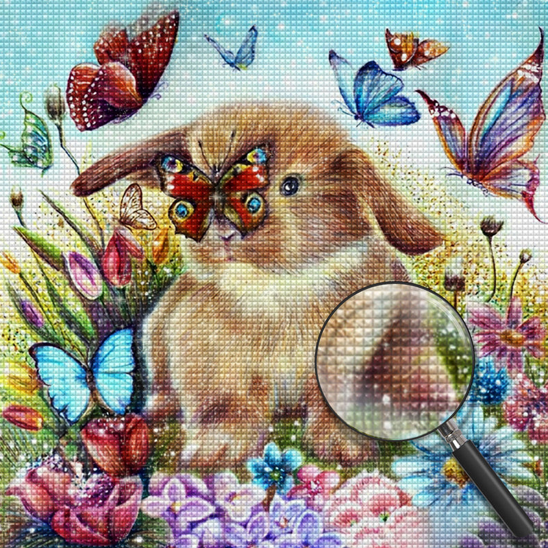 Butterflies and Brown Rabbit 5D DIY Diamond Painting Kits