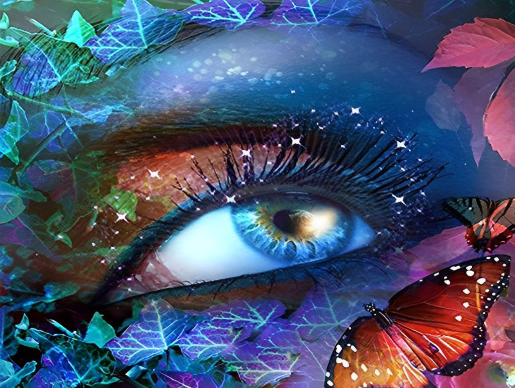 Butterfly and Blue Eye Diamond Painting