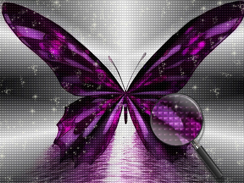 Purple and Black Butterfly 5D DIY Diamond Painting Kits