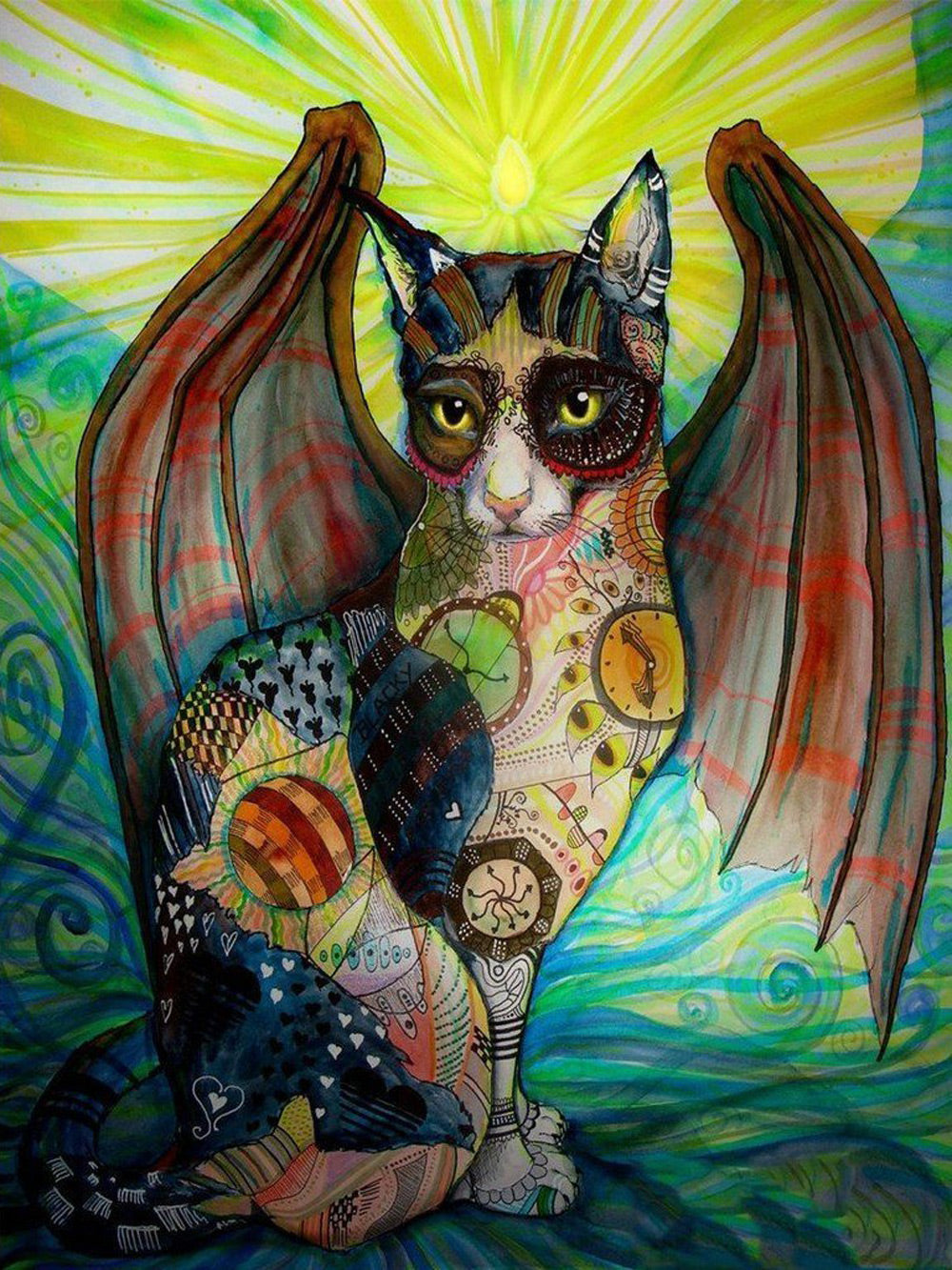 Bat Cat Diamond Painting