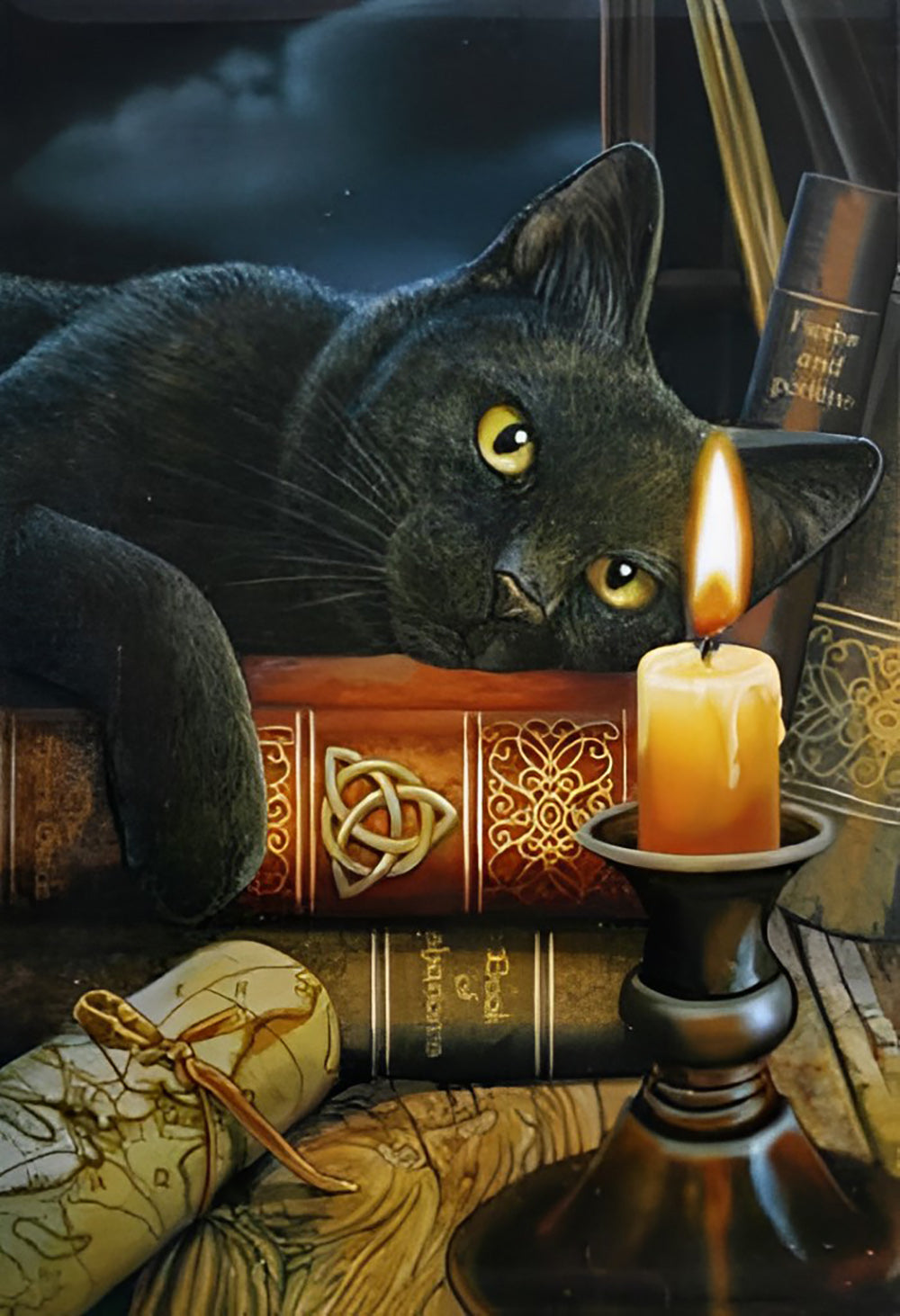 Black Cat and Grimoire Diamond Painting