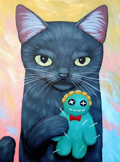 Cat with the Puppet Gu 5D DIY Diamond Painting Kits