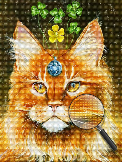 Clovers and Cat Diamond Painting