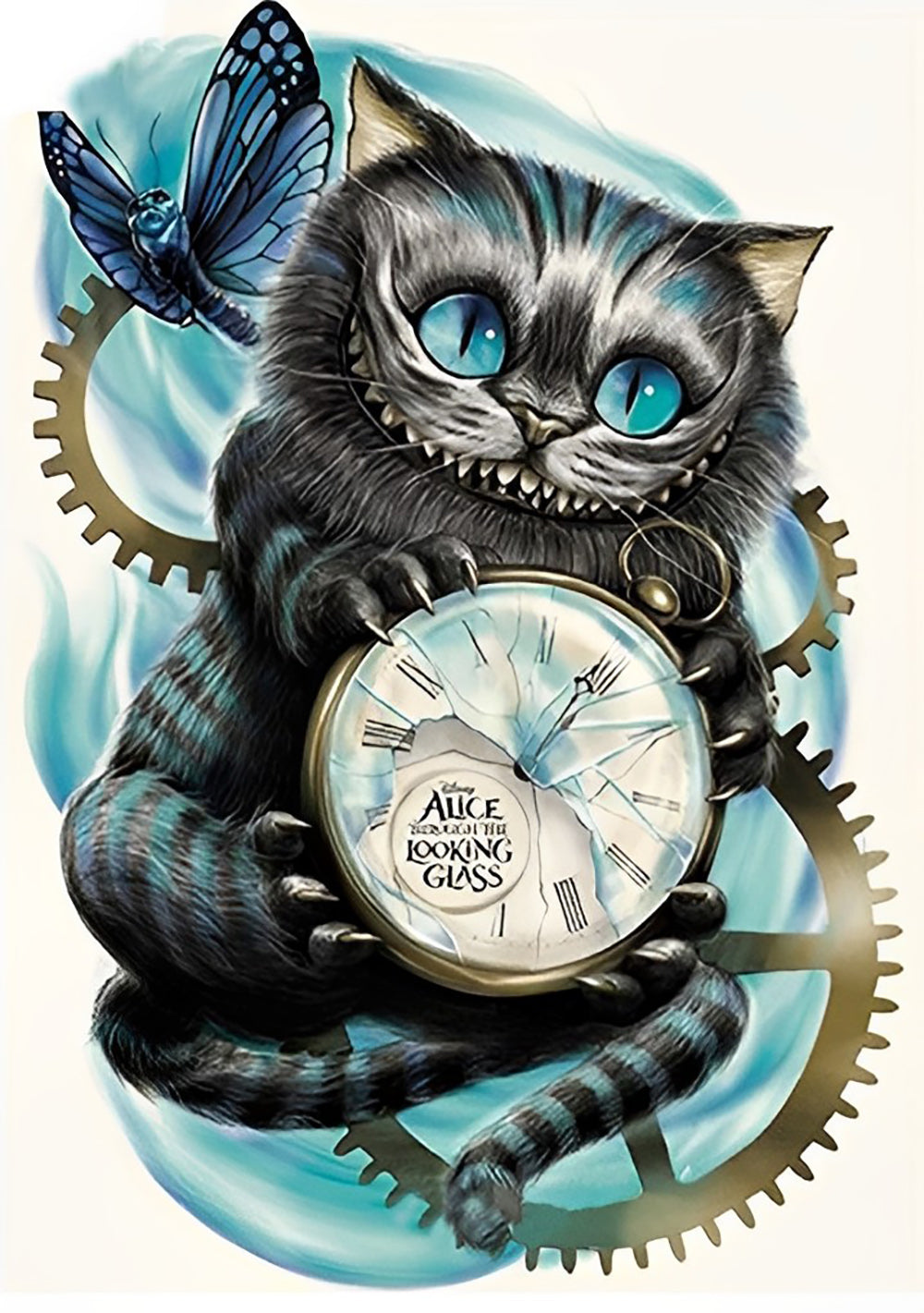 Creepy Pocket Watch Cat Diamond Painting