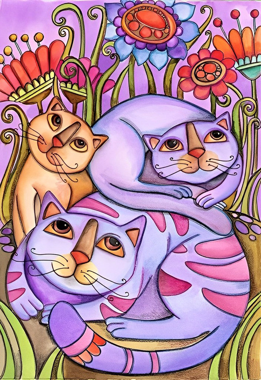 Abstract Cat Diamond Painting