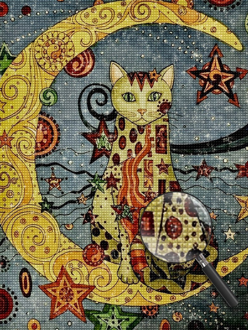Cat in Starry Night 5D DIY Diamond Painting Kits