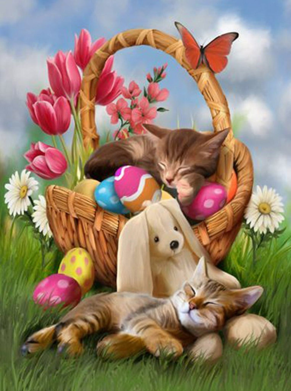 Kittens at Easter Diamond Painting