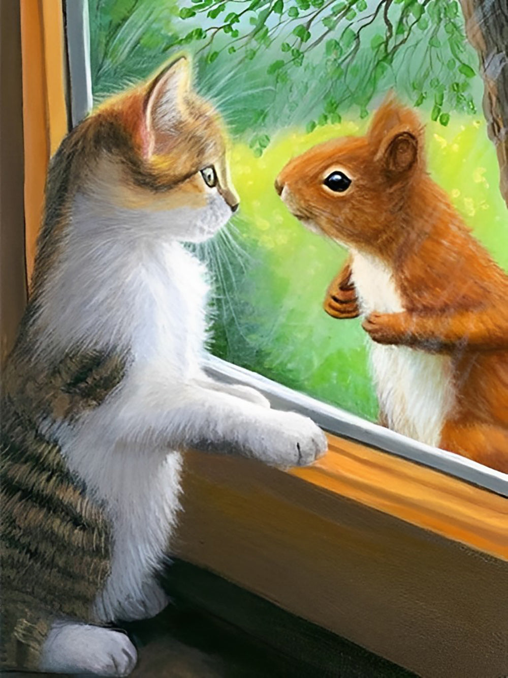 Kitty and Squirrel Diamond Painting