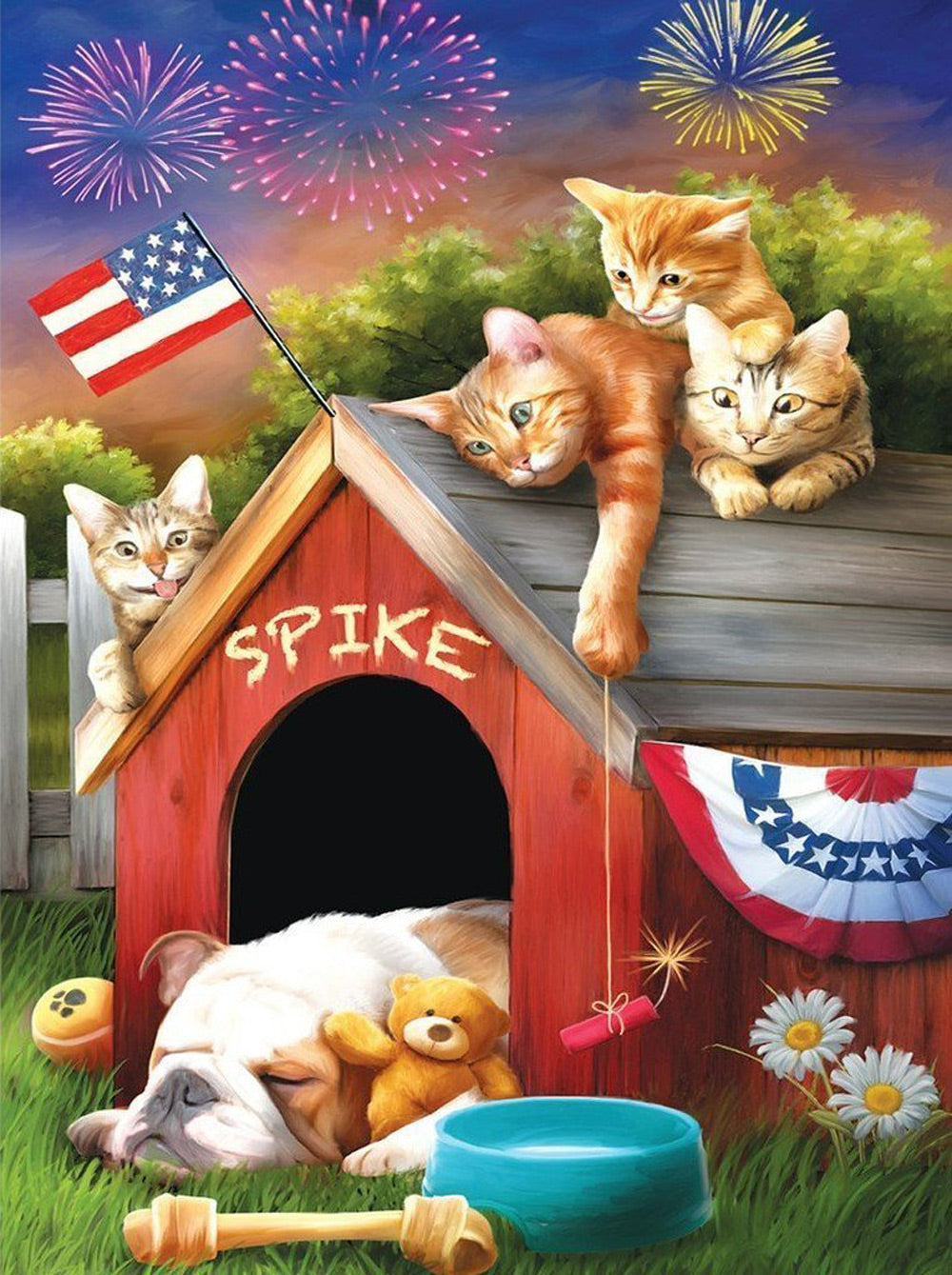 American Cats and Dog Diamond Painting