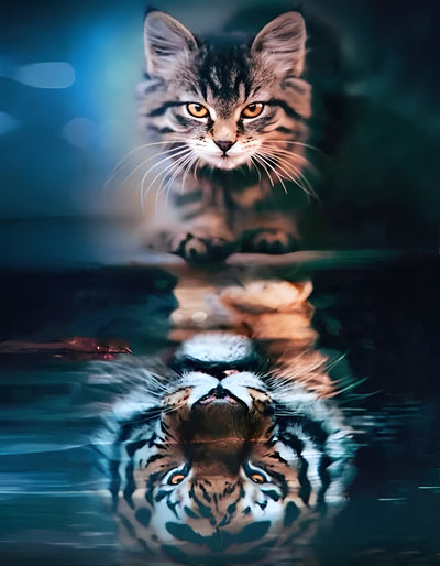 Awe-looking Kitten and Tiger 5D DIY Diamond Painting Kits