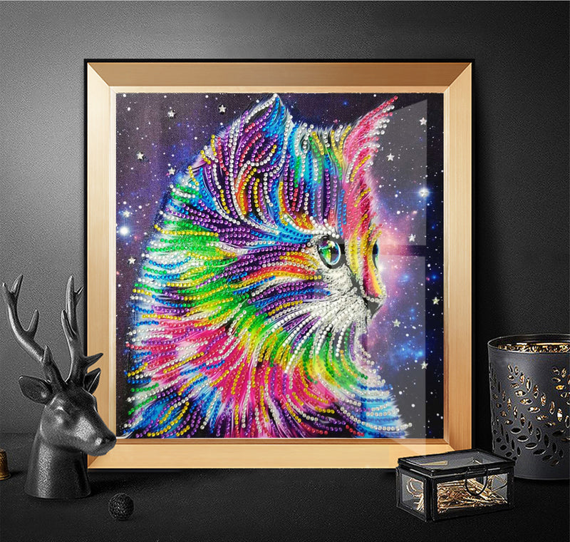 Special Shaped Drills Colourful Cat Diamond Painting