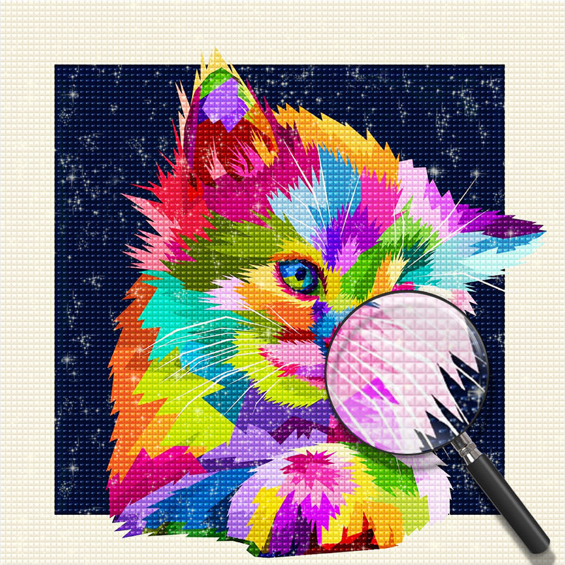 Colourful Kitty Diamond Painting