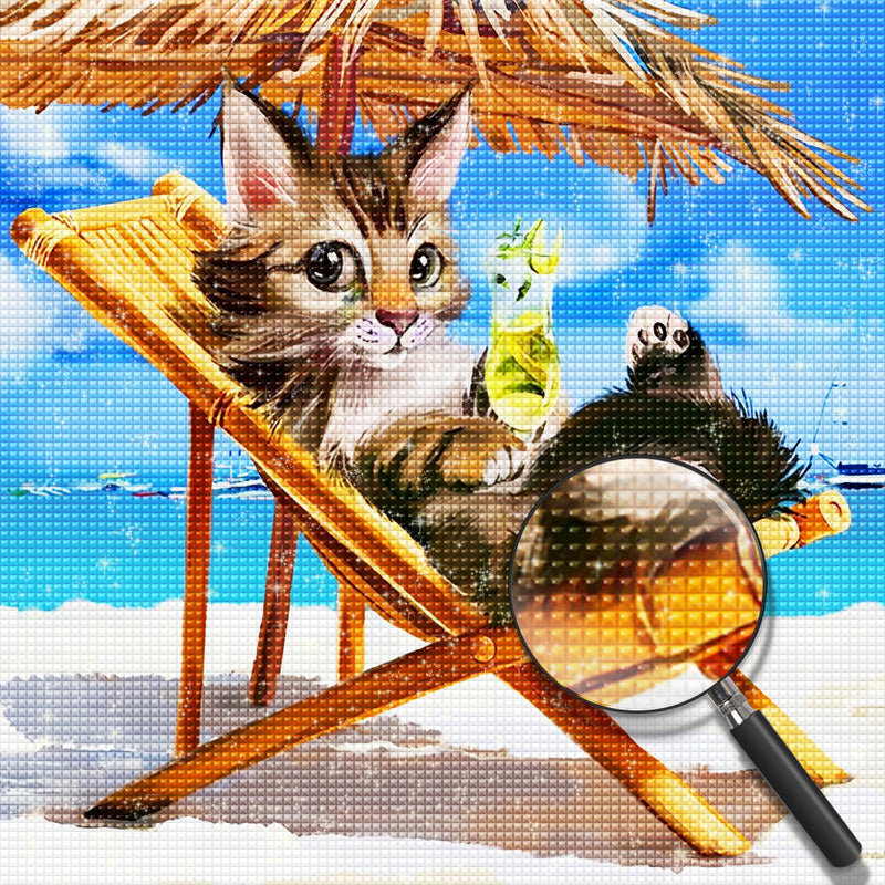 Cat on Vacation Diamond Painting