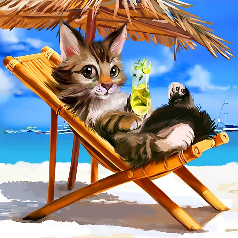 Cat on Vacation Diamond Painting