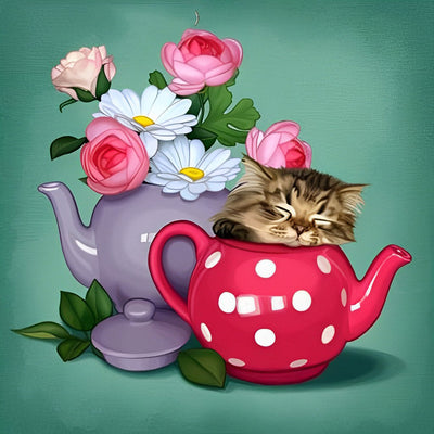 Teapot Kitten 5D DIY Diamond Painting Kits