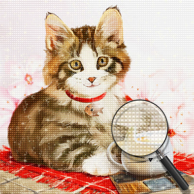 Kitty and Cup of Cat Diamond Painting