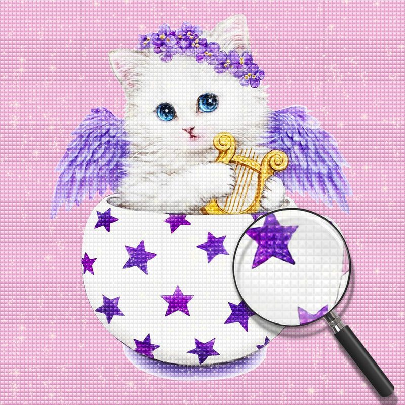 Cat with a Lyre in Mug 5D DIY Diamond Painting Kits