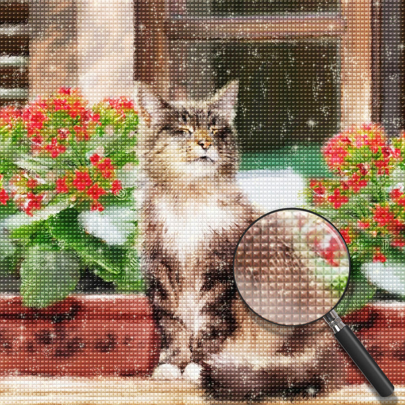 Cat Enjoying the Sun 5D DIY Diamond Painting Kits