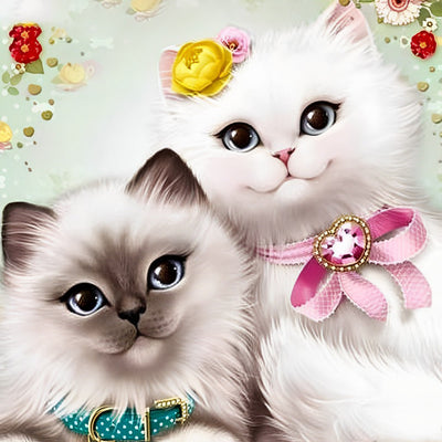 Cute Cat Couple  5D DIY Diamond Painting Kits