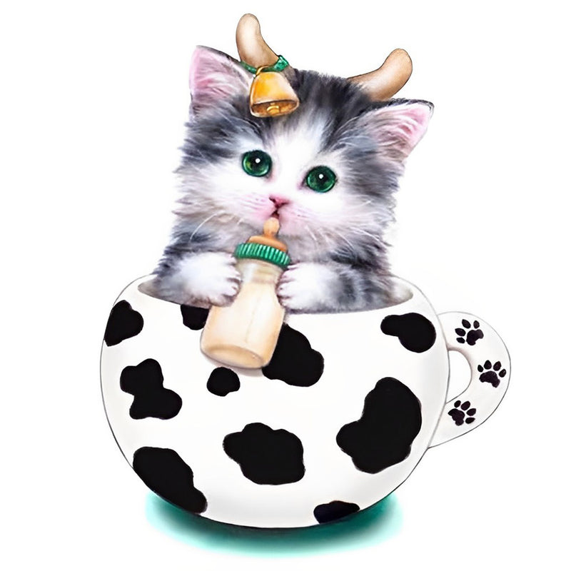 Cow Cat in the Cup 5D DIY Diamond Painting Kits