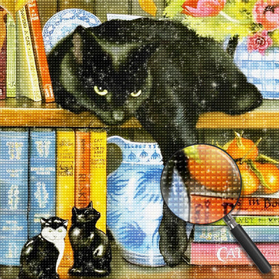 Lazy Black Cat 5D DIY Diamond Painting Kits