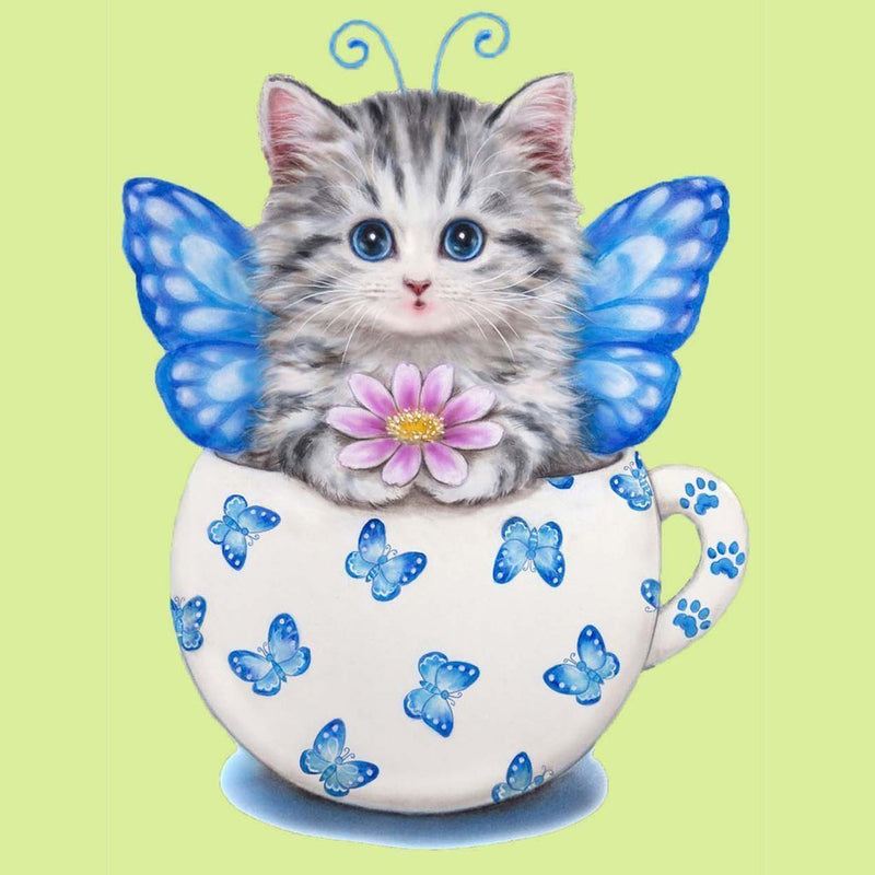 Butterfly Cat in Mug Diamond Painting