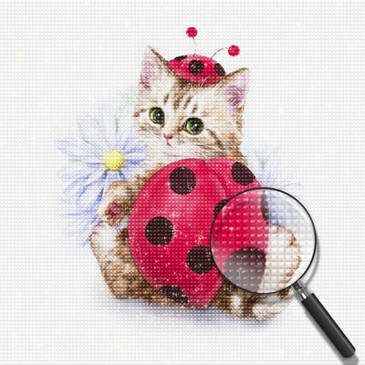 Ladybug Kitten Diamond Painting