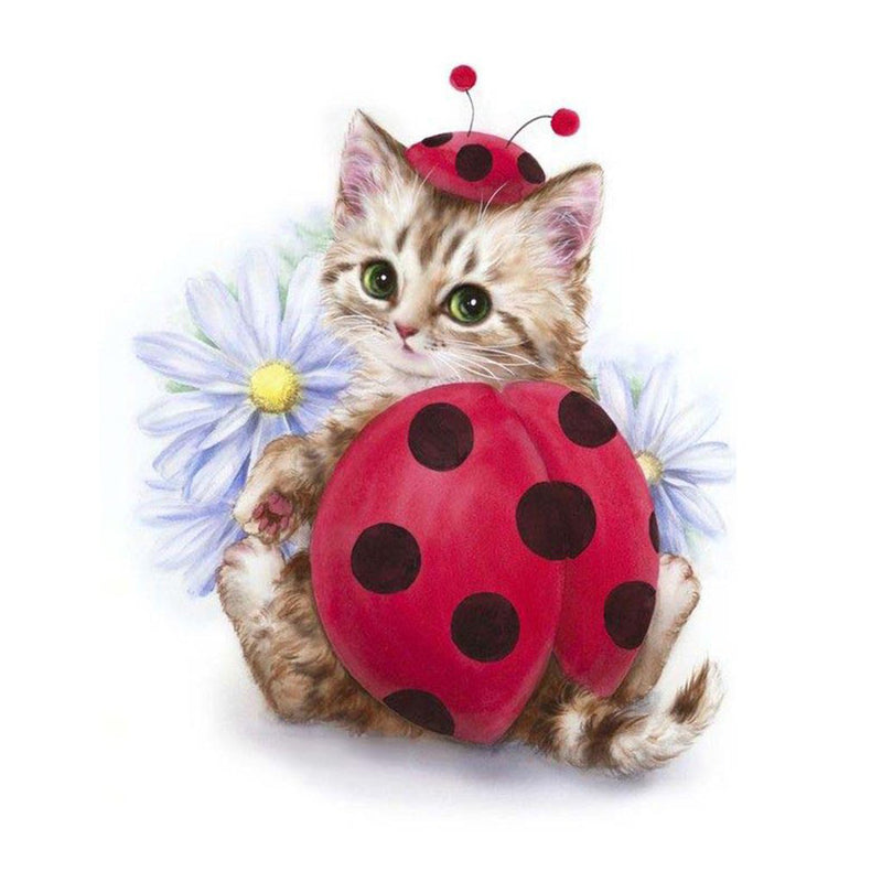 Ladybug Kitten Diamond Painting