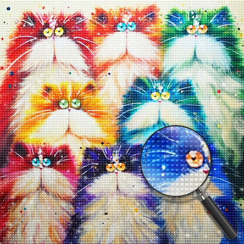 Colourful Silly Cats Diamond Painting