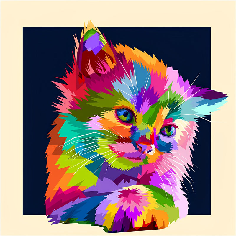 Colourful Kitty 5D DIY Diamond Painting Kits