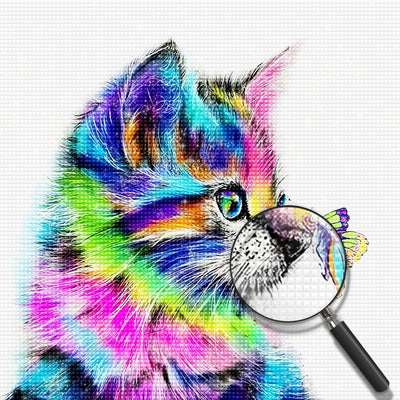 Colourful Cat and Butterfly Diamond Painting