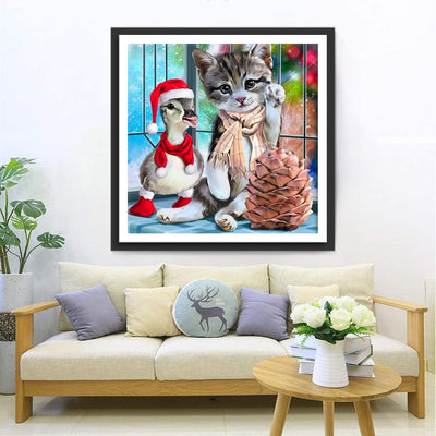 Duck Cat and Pine Cone 5D DIY Diamond Painting Kits